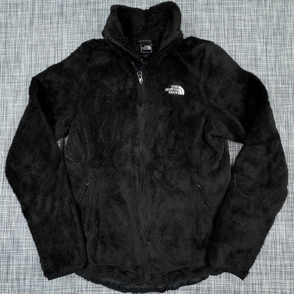 The North Face Womens Small Osito 2 Fleece Jacket Black Full Zip Zipper Pockets